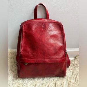 Italian Red Leather Backpack, Vera Belle
